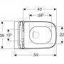 Унитаз подвесной Geberit Smyle Square 500.683.00.2 Rimfree, с сидением Soft Close