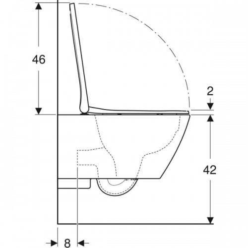 Унитаз подвесной Geberit Smyle Square 500.683.00.2 Rimfree, с сидением Soft Close