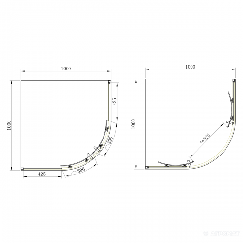 Изображение Душевая кабина Primera Frame SHQC51106 100x100 см профиль хром/прозрачное стекло