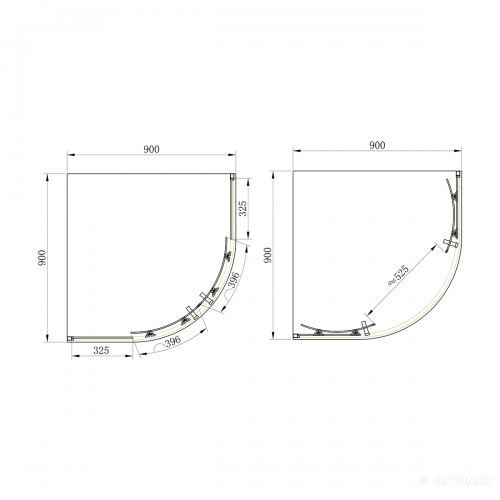 Изображение Душевая кабина Primera Frame SHQC51906 90х90 см профиль хром/прозрачное стекло