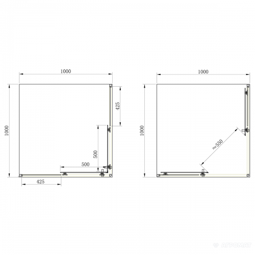 Душевая кабина Primera Frame SHRC53106 100х100 см профиль хром/прозрачное стекло