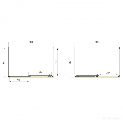 Душова кабіна Primera Frame Frame SHRC55126 120х80 см профіль хром/прозоре скло