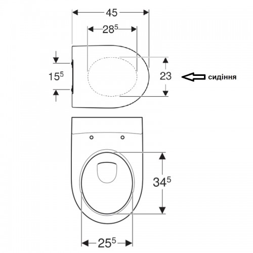 Унитаз подвесной Geberit iCon 500.784.01.1 безободковый с сиденьем Soft Close