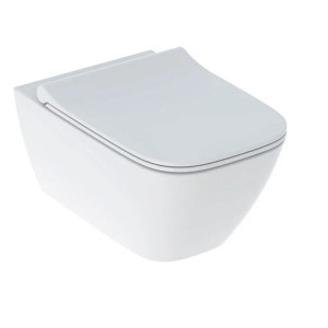 Унитаз подвесной Geberit Smyle Square 500.685.00.2 Rimfree, с сиденьем Soft Close (Sandwich)