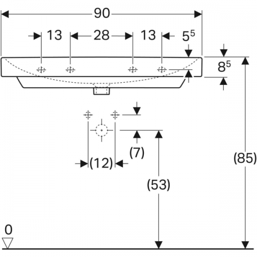 Раковина Geberit Smyle Square 500.251.01 90 см