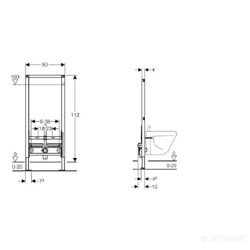 Зображення Інсталяція для біде Geberit Duofix 111.520.00.1