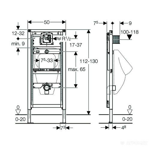 Изображение Инсталляция для писсуара Geberit Duofix 111.616.00.1