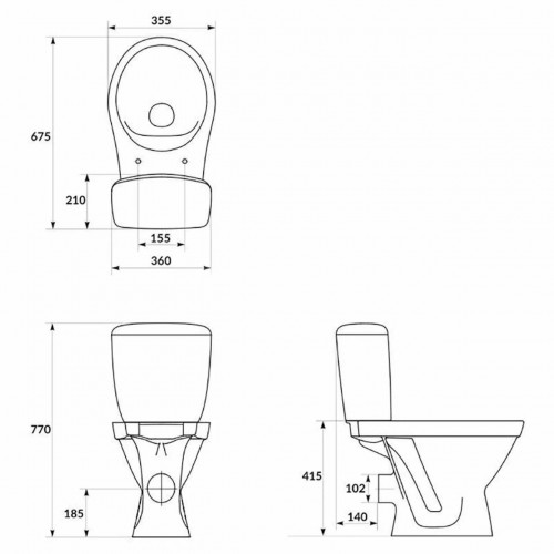 Унітаз-компакт Cersanit Cersania 704 011 3/6 (CCKZ1015011894) з кришкою дюропласт softclose