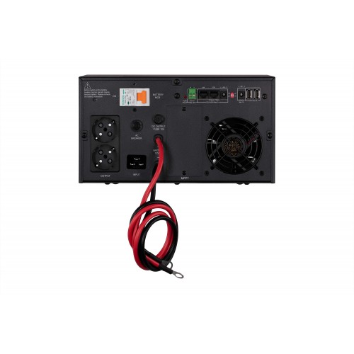 Изображение Инвертор 2E HI1000, 1000W, 12V - 230V, LCD, AVR, 2xSchuko + DC output