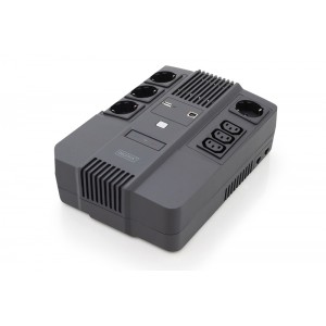 Источник бесперебойного питания Digitus All-in-One, 600VA/360W, LED, 4xSchuko/3xC13, RJ45, USB