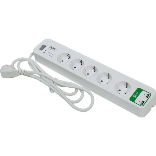 Мережевий подовжувач APC Essential SurgeArrest 5 outlets + 2 USB (5V, 2.4A)