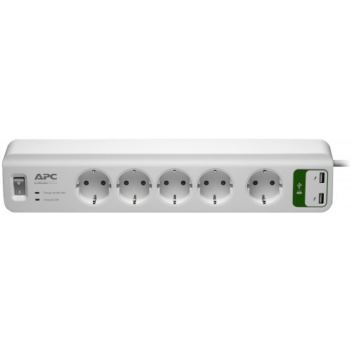 Мережевий подовжувач APC Essential SurgeArrest 5 outlets + 2 USB (5V, 2.4A)