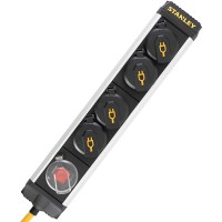 Сетевой фильтр  Stanley 2 м, 3x1.5мм2, IP44, 4 розетки с крышками, алюминий