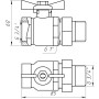 Кран шаровый прямой с американкой ARCO 3/4″ SENA 154104