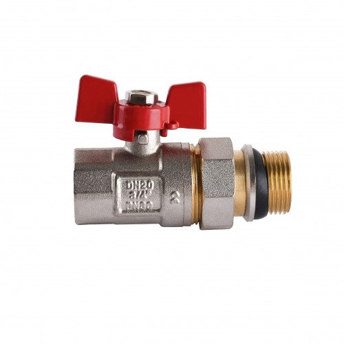 Изображение Кран шаровый прямой с американкой WATERVALVE Q003 NV-V343 3/4″ BH