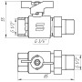 Кран шаровый прямой с американкой SELBA 1/2″ КБ SL1509 фото 2