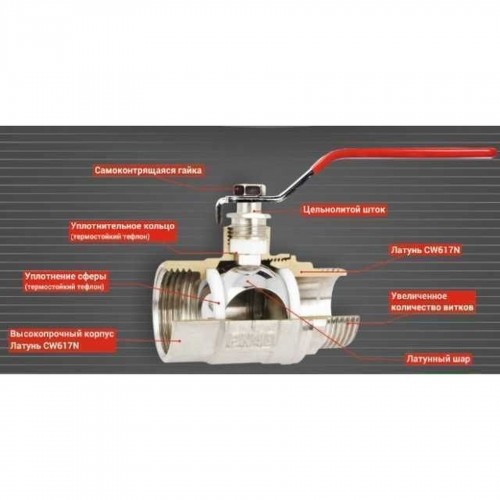 Кран шаровый прямой с американкой SOLOMON 1″ УСИЛЕННЫЙ 1042