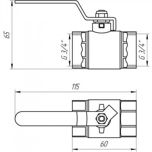 Кран кульовий прямий Q PROFESSIONAL 3/4″ ВВ КР PN40 QP151