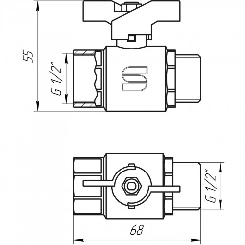 Зображення Кран кульовий прямий SELBA 1/2″ ЗВ ЖБ SL1508