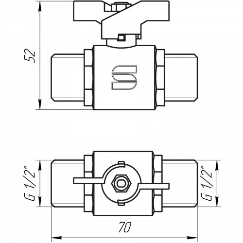 Кран кульовий прямий SELBA 1/2″ ЗЗ КБ SL1503