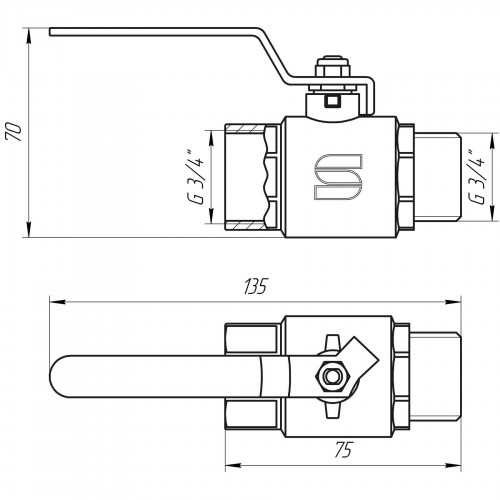 Кран кульовий прямий SELBA 3/4″ ЗВ КР SL1505