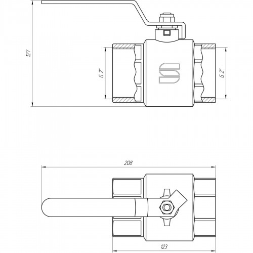 Кран шаровый прямой SELBA 2″ ВВ КР SL1506