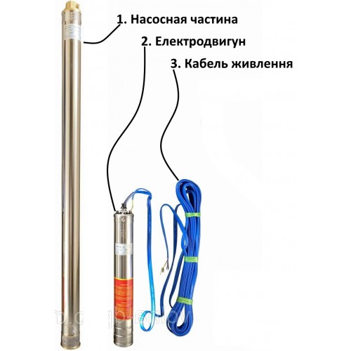 Насос скважинный с повышенной уст-тью к песку OPTIMA PM 3SDm2,5/28 1,1 кВт 135м + 1,5 м кабель