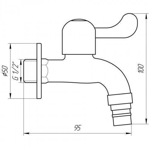 Зображення Кран кульовий для поливу Q PROFESSIONAL 1/2″ NV-QP3003 SUS304 нержавійка