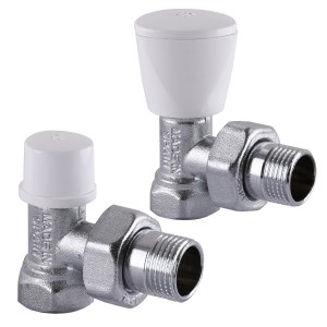 Набір крани радіаторні кутові ARCO 1/2″ подача + зворотка KC012 KCM17