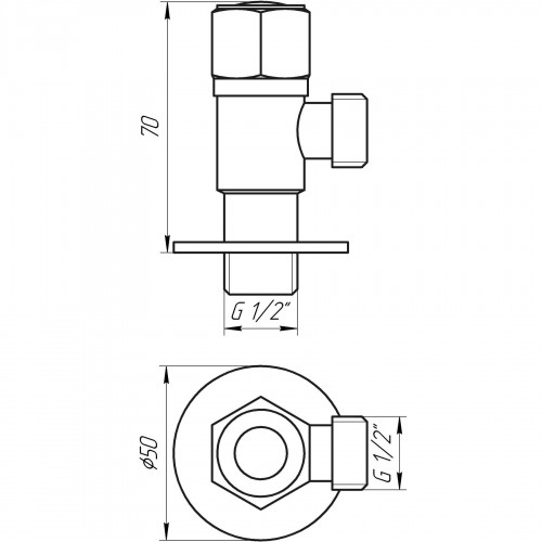 Кран кульовий кутовий Professional 1/2″х1/2″ NV-QP888