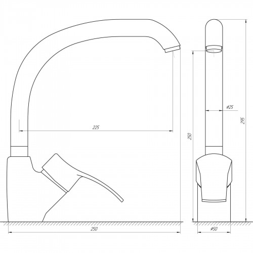 Змішувач для кухні Globus Lux QUEENSLAND GLQU-0203S-BIG-1-ONIX