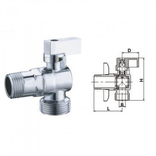 Изображение Кран шаровый угловой SOLOMON 1/2"х1/2" A7172