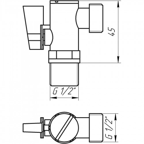 Кран кульовий кутовий з фільтром SOLOMON 1/2″x1/2″ А7041(7043)