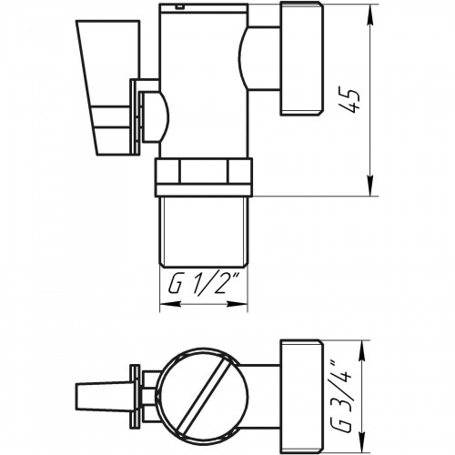 Зображення Кран кульовий кутовий з фільтром SOLOMON 1/2″x3/4″ А7041(7043)