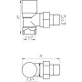 Кран вентильний кутовий з американкою SOLOMON 1/2″ CHROM 1844 під ключ