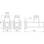 Набор кран полуоборотный угловой с американкой SOLOMON LUX 1/2″ CUBE CHROM 8888 (комплект 2шт)