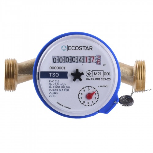 Счетчик холодной воды ECOSTAR DN15 1/2″ без штуцера L110 E-C 2,5