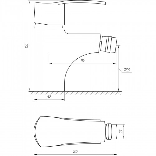 Зображення Змішувач для біде Globus Lux QUEENSLAND GLQU-106