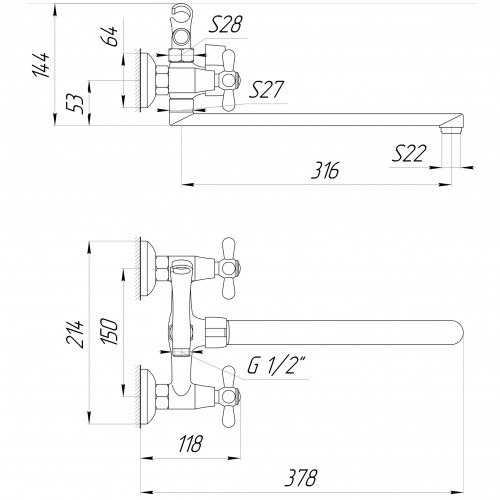 Зображення Змішувач для ванни DOMINO DBF-129-35F-SHARM