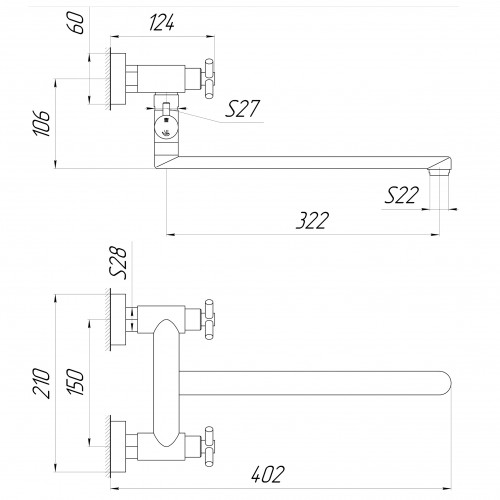 Зображення Змішувач для ванни Globus Lux DUKAT SD4-108