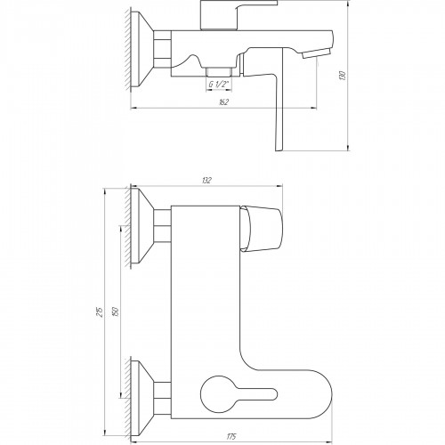 Зображення Змішувач для ванни Globus Lux Laguna GLA-0102N-10-BB