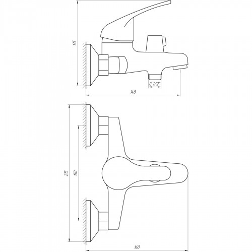 Зображення Змішувач для ванни Globus Lux Solly GLSO-0102N