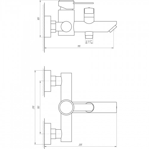 Зображення Змішувач для ванни Globus Lux WIEN SBT2-102NE