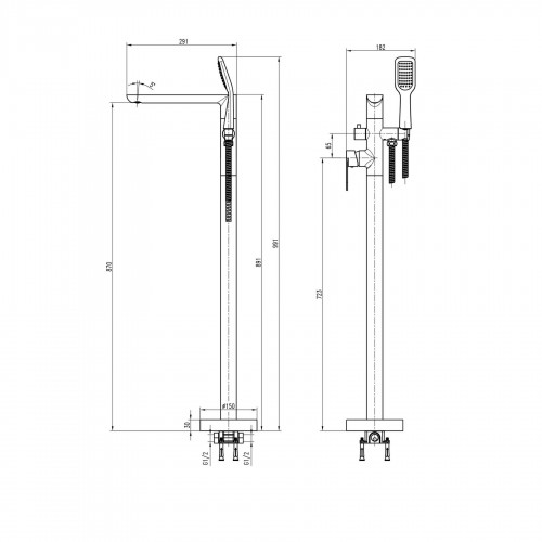 Изображение Смеситель для ванны TOPAZ BARTS TB 07113-H36