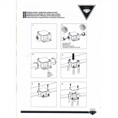 Изображение Смеситель для ванны TOPAZ BARTS TB 07113-H36