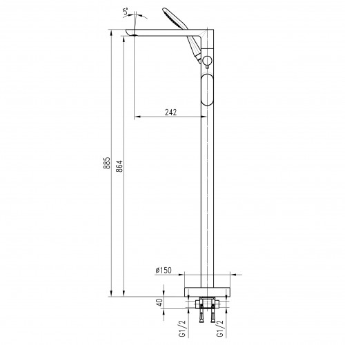 Зображення Змішувач для ванни TOPAZ BARTS TB 07113-H36