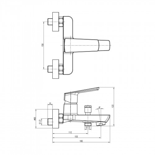 Зображення Змішувач для ванни TOPAZ LEXI TL 21101-H57-0