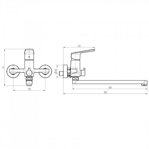 Зображення Змішувач для ванни TOPAZ LEXI TL21208-H57-0