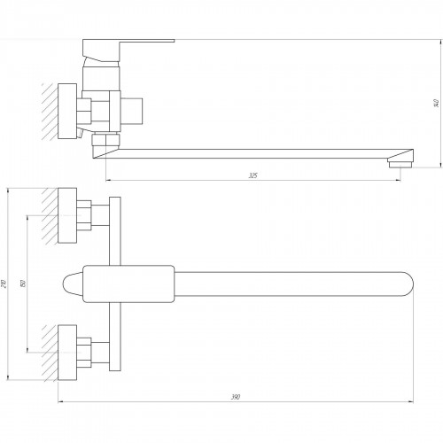 Зображення Змішувач для ванної Globus Lux Milano GLM-208N-11-Graphite