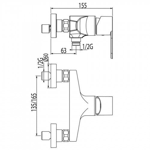 Зображення Змішувач для душу TRES BM-139168 (01716702)